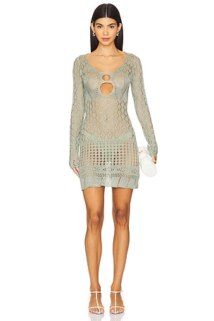 Long Sleeve Crochet Mini Dress SNDYS