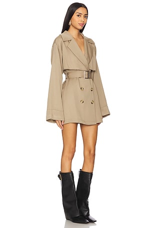 SNDYS Victoria Mini Trench Dress in Green