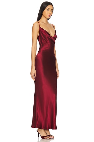 SNDYS x REVOLVE Skin Satin Dress in Burgundy