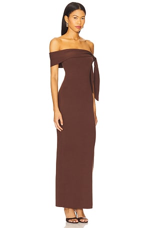 SNDYS Jaymes Maxi Dress in Chocolate