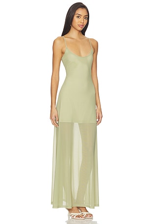 SNDYS Alessandra Mesh Maxi Dress in Sage