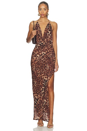 ROBE JOHANNA LEOPARD MAXI SNDYS