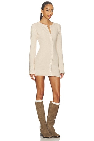 SNDYS August Fluffy Mini Dress in Beige