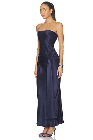 SNDYS Angie Tie Front Maxi Dress in Navy