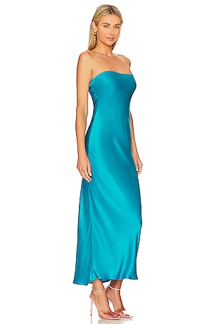 SNDYS x REVOLVE Angel Strapless Midi Dress in Teal
