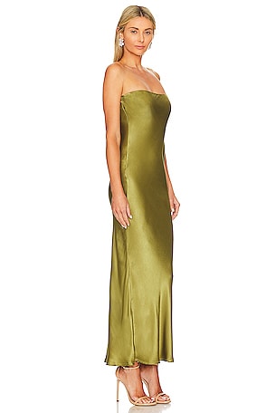 SNDYS x REVOLVE Angel Strapless Midi Dress in Olive