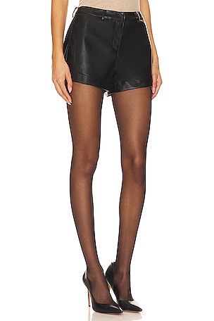 SNDYS Wendy Faux Leather Shorts in Black