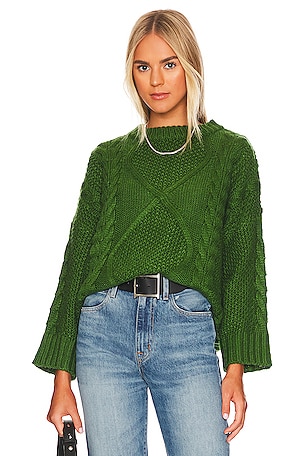 x REVOLVE Carrie Cable Knit Pullover SNDYS