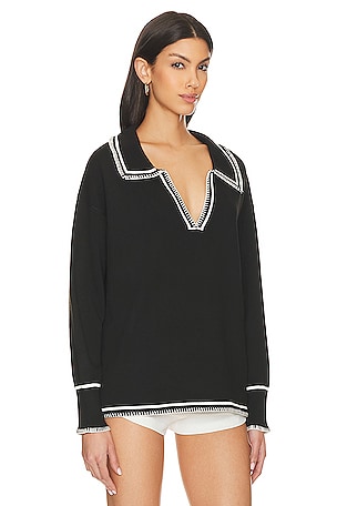 SNDYS Arlington Collared Sweater in Black