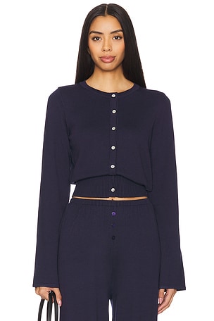 SNDYS X Revolve August Button Up Top in Navy