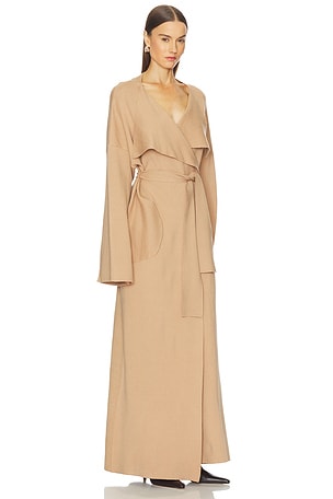 SNDYS Tia Maxi Cardigan in Tan. Size XXS. Also