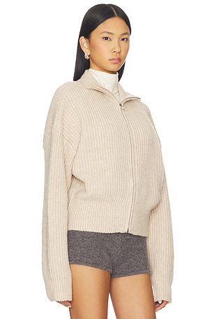 SNDYS Haze Zip Sweater in Beige