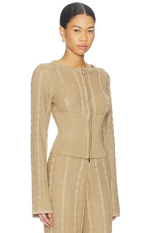 SNDYS Cici Cable Knit Top in Tan. Size XXS. Also
