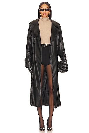 Tyra Faux Leather Trench SNDYS