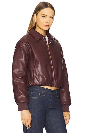 SNDYS Thorne Bomber Jacket in Burgundy