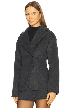 SNDYS Jovie Cinched Blazer in Charcoal. Size XXS. Also