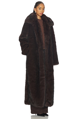 SNDYS MANTEAU FAUX FUR TRENCH en Chocolat