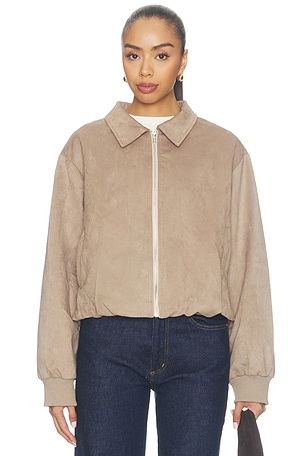 Asaka Faux Suede Bomber Jacket SNDYS