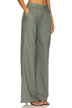 SNDYS x REVOLVE Hale Linen Pant in Olive. Size XXL. Also