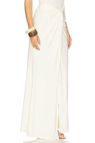 SNDYS Cantarios Jersey Maxi Skirt in White