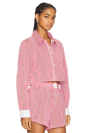 SNDYS X Revolve Darian Stripe Shirt in Red