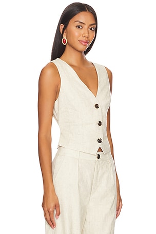 SNDYS Allegra Linen Vest in White