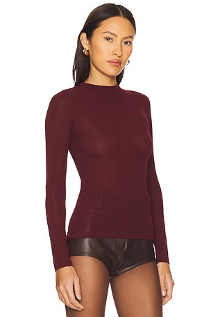 SNDYS x REVOLVE Lounge Katya Sheer Top in Burgundy