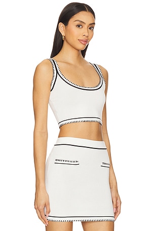 SNDYS Beverly Crop Top in White in White