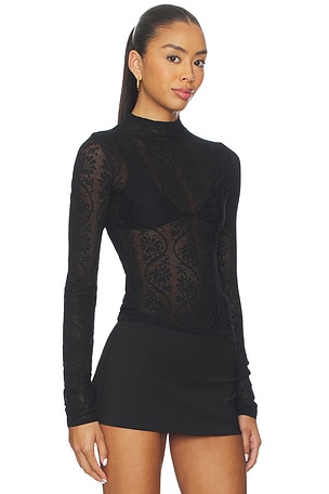 SNDYS Rhea Lace Top in Black. Size XS. Also