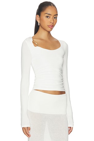 SNDYS Ashley Scoop Neck Top in White