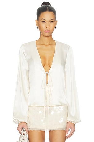 Lucille Tie Front Long Sleeve Top SNDYS