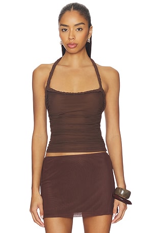 Gianna Ruched Halterneck Top SNDYS