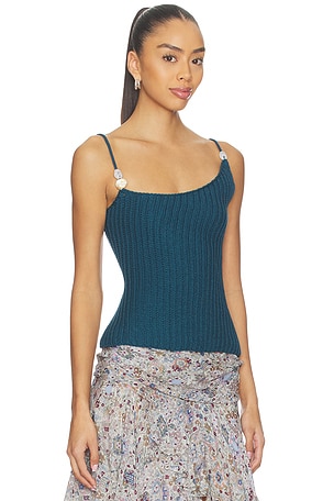 SNDYS Desi Open Back Top in Teal
