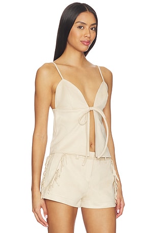 SNDYS Wes Faux Suede Top in Tan