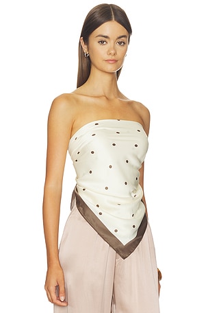 SNDYS GILET DRAPÉ POLKA DOT en Crème