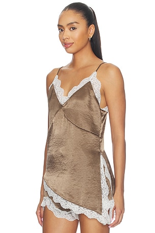 SNDYS Toni Cami Top in Chocolate. Size XXS. Also