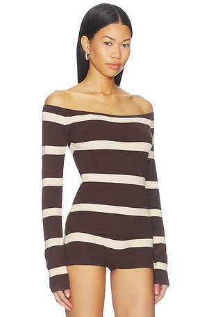 SNDYS Carla Top in Chocolate. Size XXS. Also