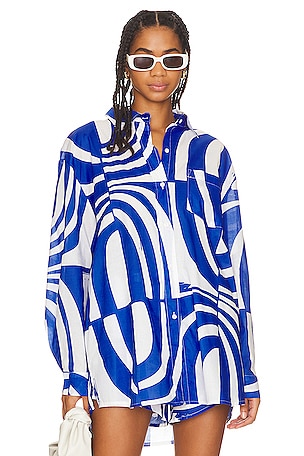 SNDYS Heather Cotton Shirt in Blue
