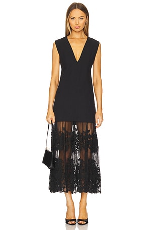 Arielle Lace Vneck Midi Dress Sea