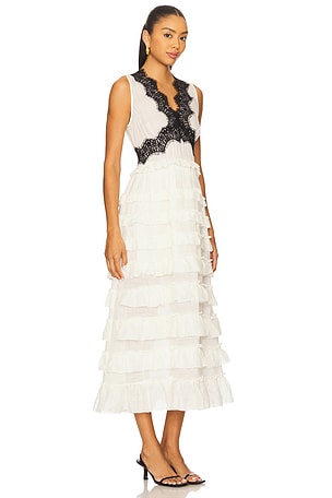 Sea Anise Midi Dress in White