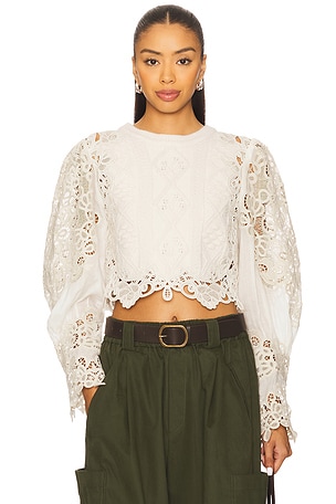 Vania Lace Combo Sweater Sea