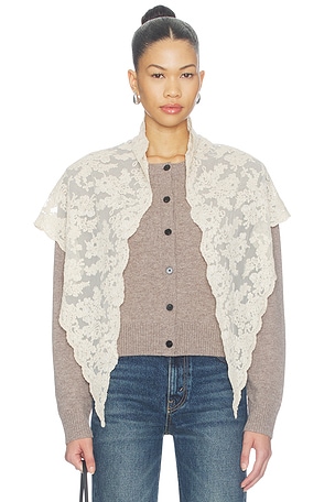 Kirra Lace Cardigan With Scarf Sea