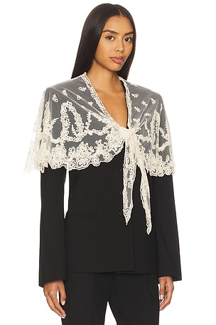 Sea Elisa Tropical Wool Capelet Jacket in Black. Size XXS. Also