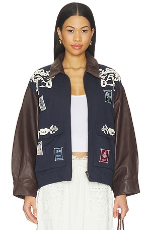 Georgie Sportswear Embroided Jacket Sea