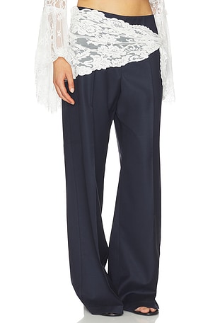 Sea Fiora Tropical Wool Pants in Navy