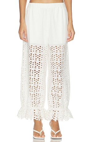 Leila Eyelet Pants Sea