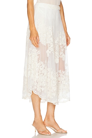 Sea Arielle Lace Flared Pants in Cream