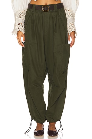 Sea Sullivan Sportswear Belted Cargo Pant in Green
