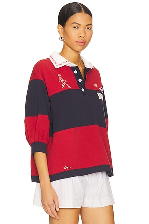 Sea Carolyn Workwear Rugby Shirt in Red