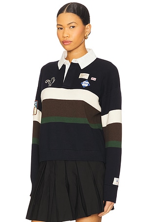 Sea Arther Varsity Rugby Shirt in Navy